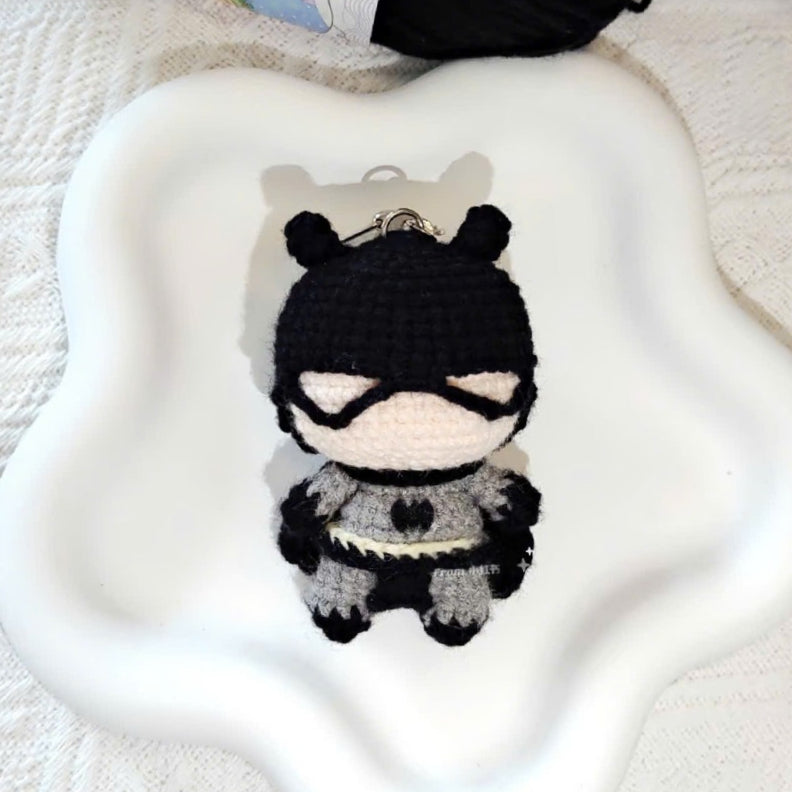 Bundle -  3 Superhero Crochet Pattern PDF | 3 Mini Hero Amigurumi Keychain Patterns