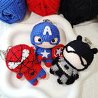 Bundle -  3 Superhero Crochet Pattern PDF | 3 Mini Hero Amigurumi Keychain Patterns