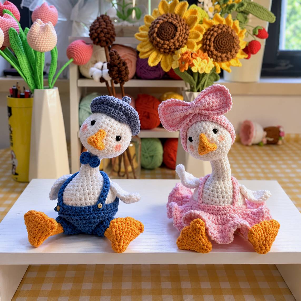 Swan Couple Crochet Pattern PDF – Cute Amigurumi Swan Couple - Digital PDF Pattern