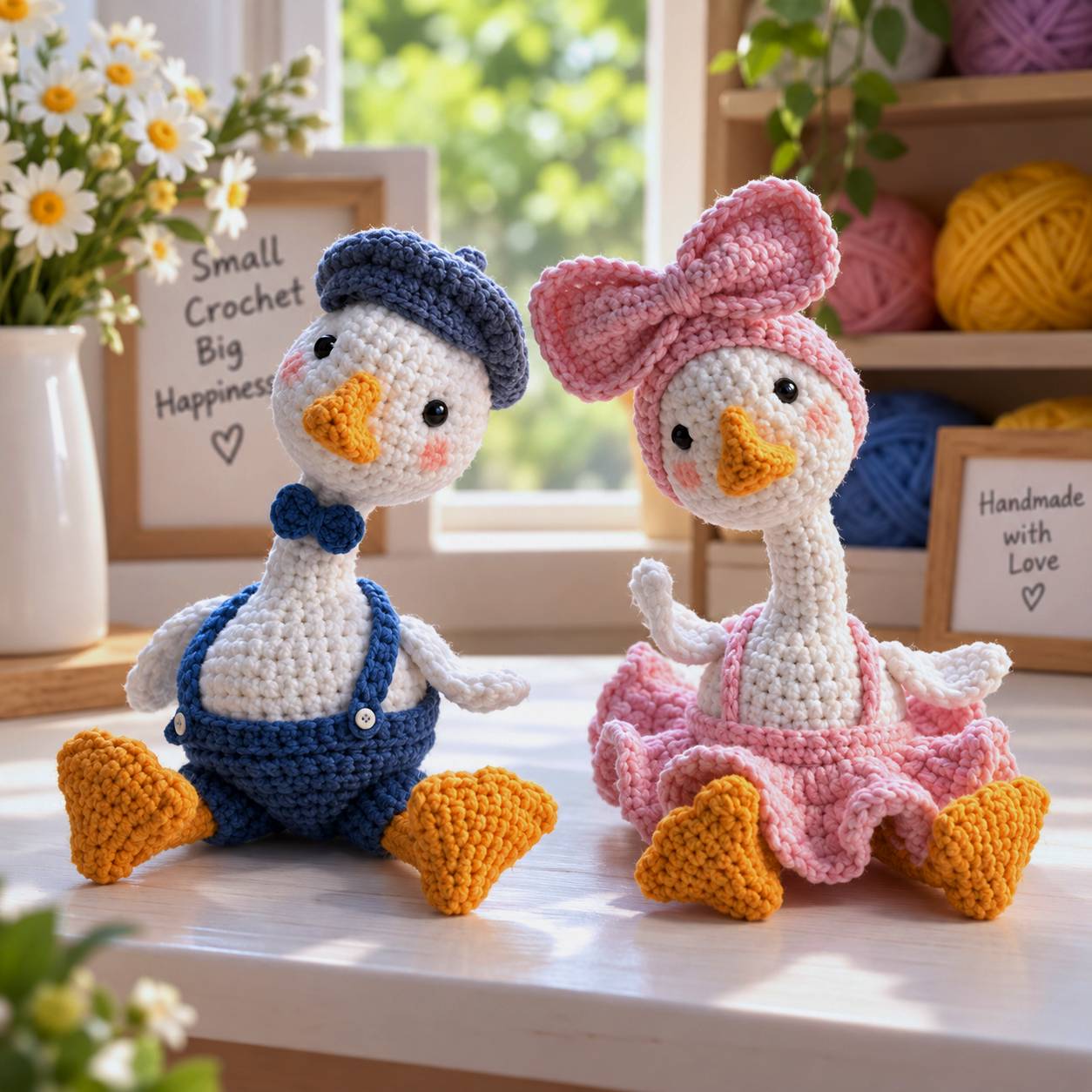 Swan Couple Crochet Pattern PDF – Cute Amigurumi Swan Couple - Digital PDF Pattern