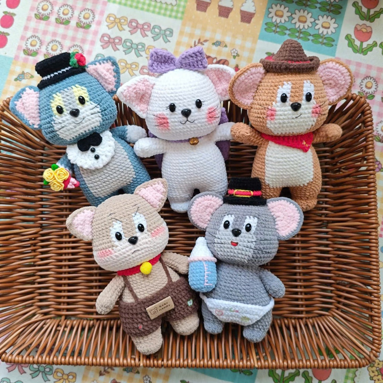 Bundle - 6 Tom Cat & Friends Crochet Pattern Bundle PDF | 6 Cute Amigurumi Animal Patterns |