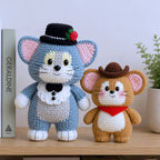 Bundle Tom Cat & Jerry Mouse Crochet Pattern PDF | Amigurumi Cat and Mouse Plush