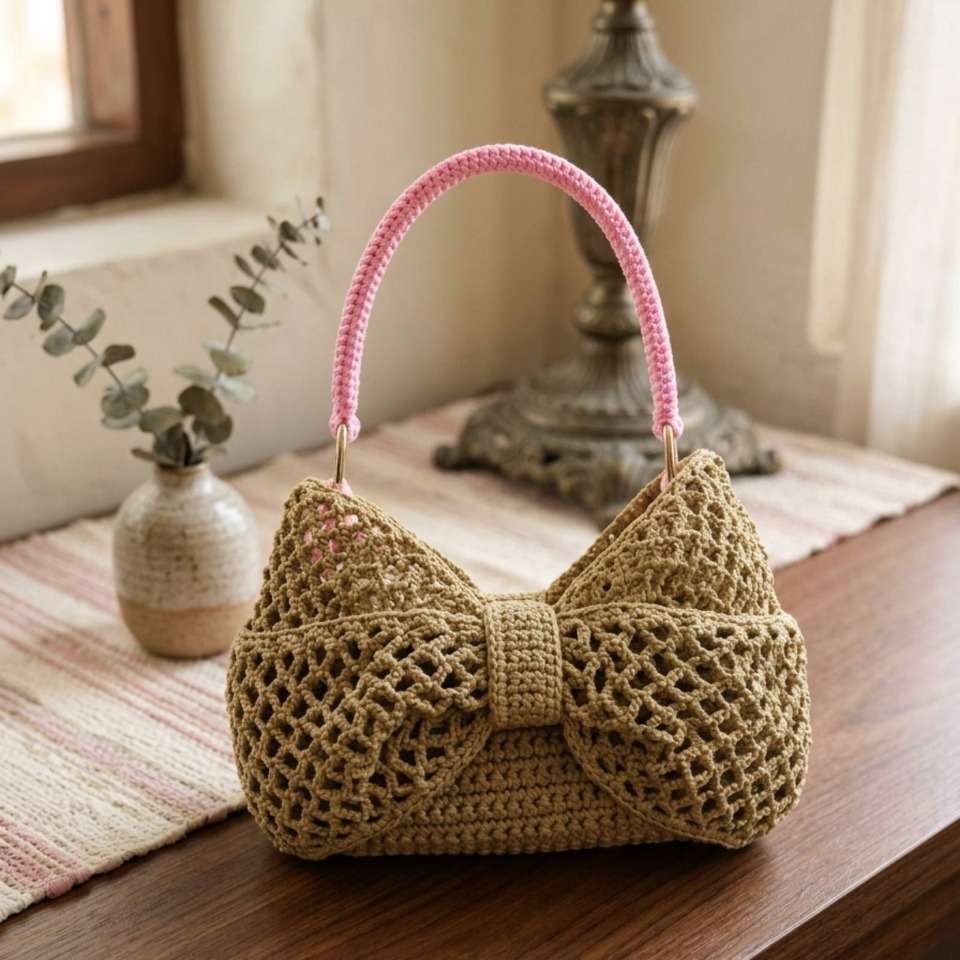 Trending Bow Handbag Crochet Pattern PDF + Video Tutorial – Elegant Bow Purse Pattern