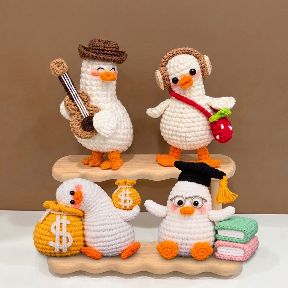 Bundel 4 - Duck Crochet Pattern PDF – "I need" Unique Funny Amigurumi Ducks
