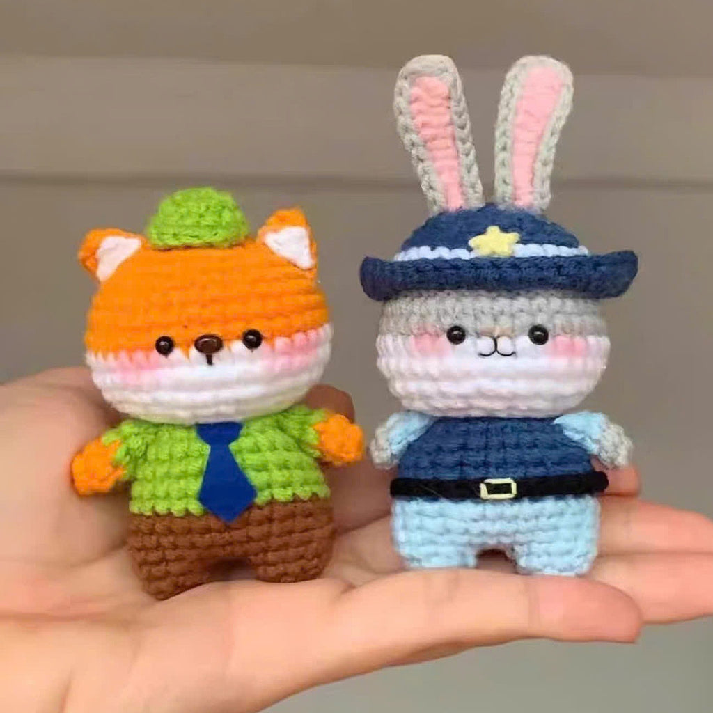 Bundle - 2 in 1 Police Bunny Judy & Fox Nick Crochet Pattern (Zootopia Inspired) | PDF Tutorial