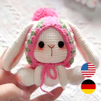 Long Eared Rabbit Crochet Pattern PDF (English + German) | Bunny Amigurumi Pattern