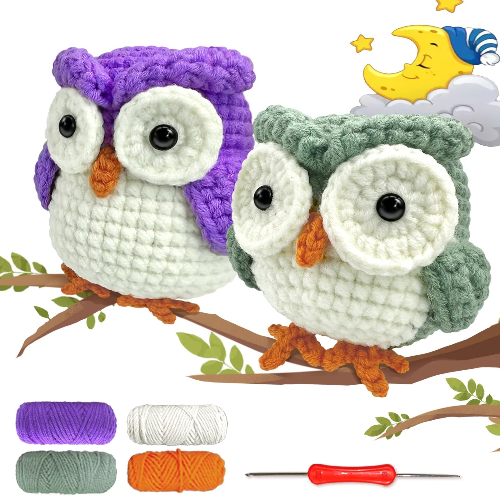 DIY Crochet Owl Kit for Beginners | Cute Amigurumi Owl Starter Kit with Video Tutorial