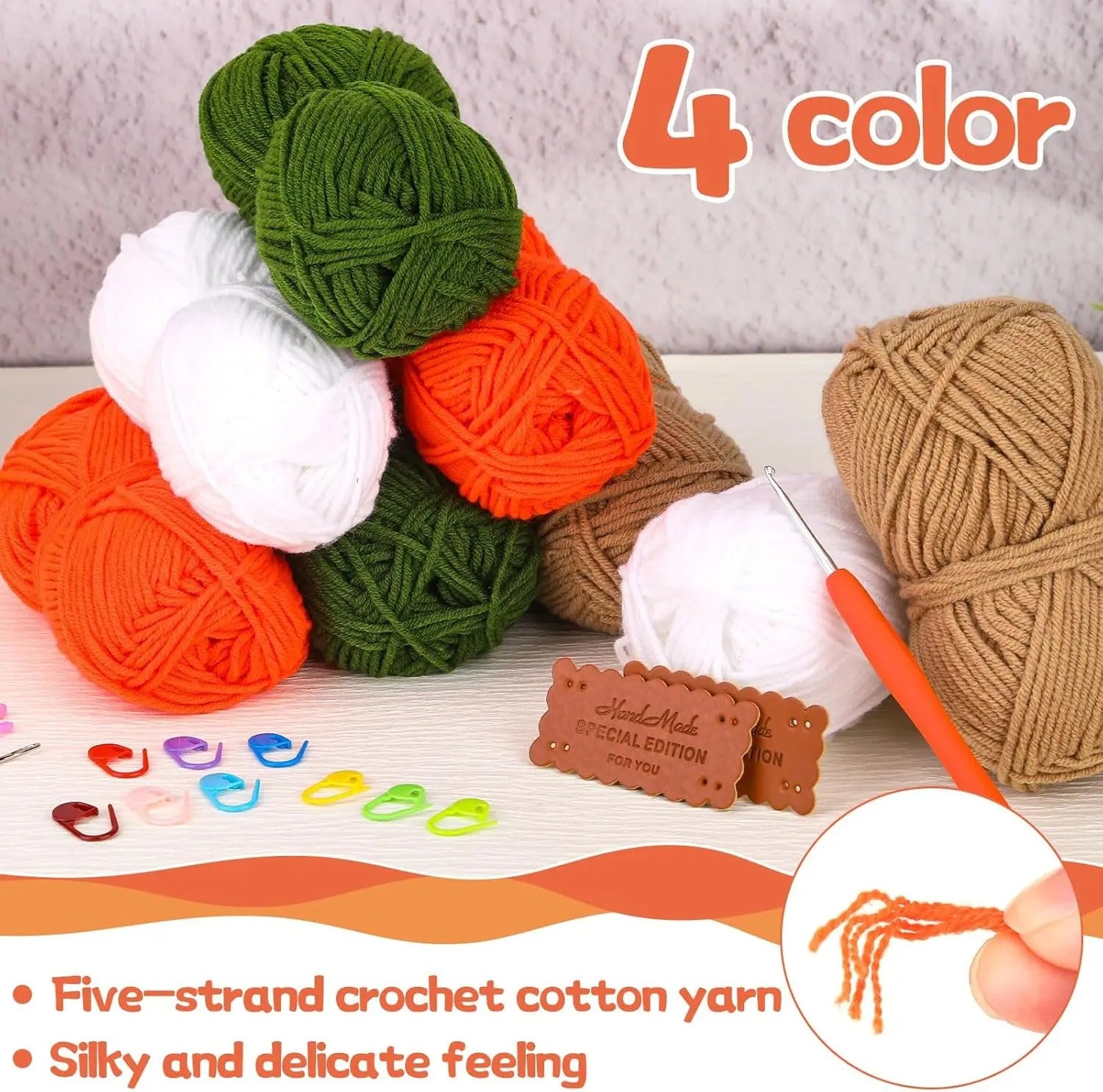 DIY Crochet Tote Bag Kit for Beginners – Complete Crochet Material Set with Video & Paper Tutorial