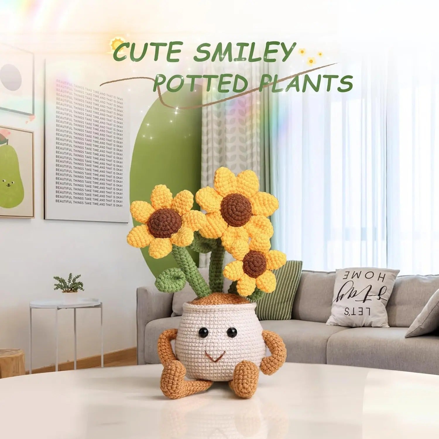 Flower Crochet Kit for Beginners – DIY Amigurumi Flower Pot with Step-by-Step Instructions