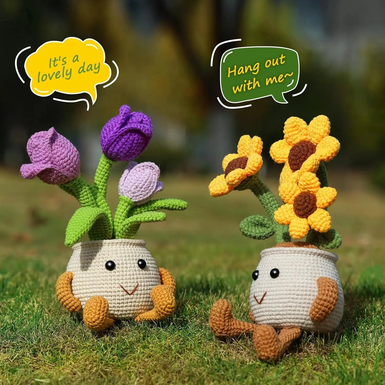 Flower Crochet Kit for Beginners – DIY Amigurumi Flower Pot with Step-by-Step Instructions