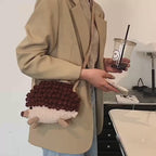 Hedgehog Crochet Crossbody Bag – Handmade Cute Animal Purse | Kawaii Knit Shoulder Bag