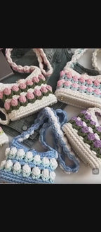Handmade Crochet Flower Mini Bag – Chunky Yarn Boho Purse