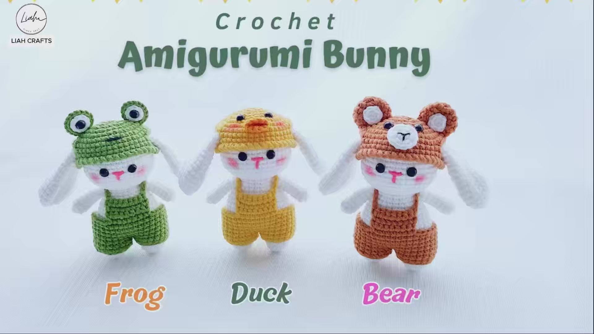 Bunny with Animal Hat Crochet Pattern | PDF + Video Tutorial