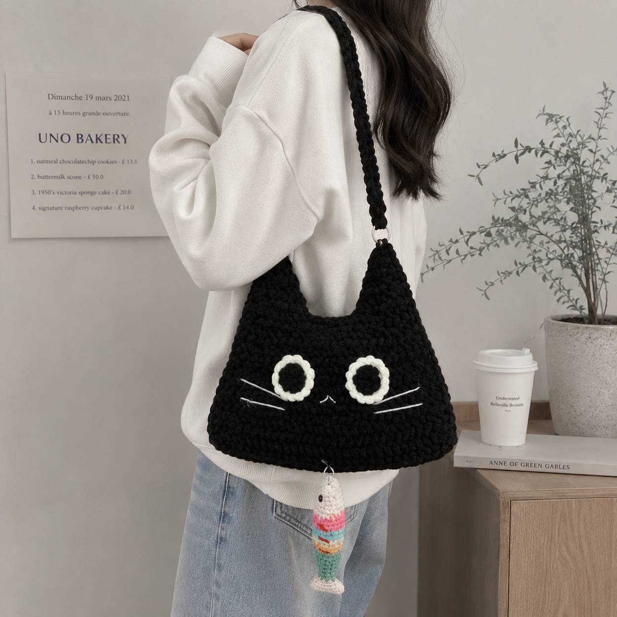 Kitty Shoulder Bag Crochet Pattern (PDF) | Cute Cat Crossbody Bag Amigurumi Purse