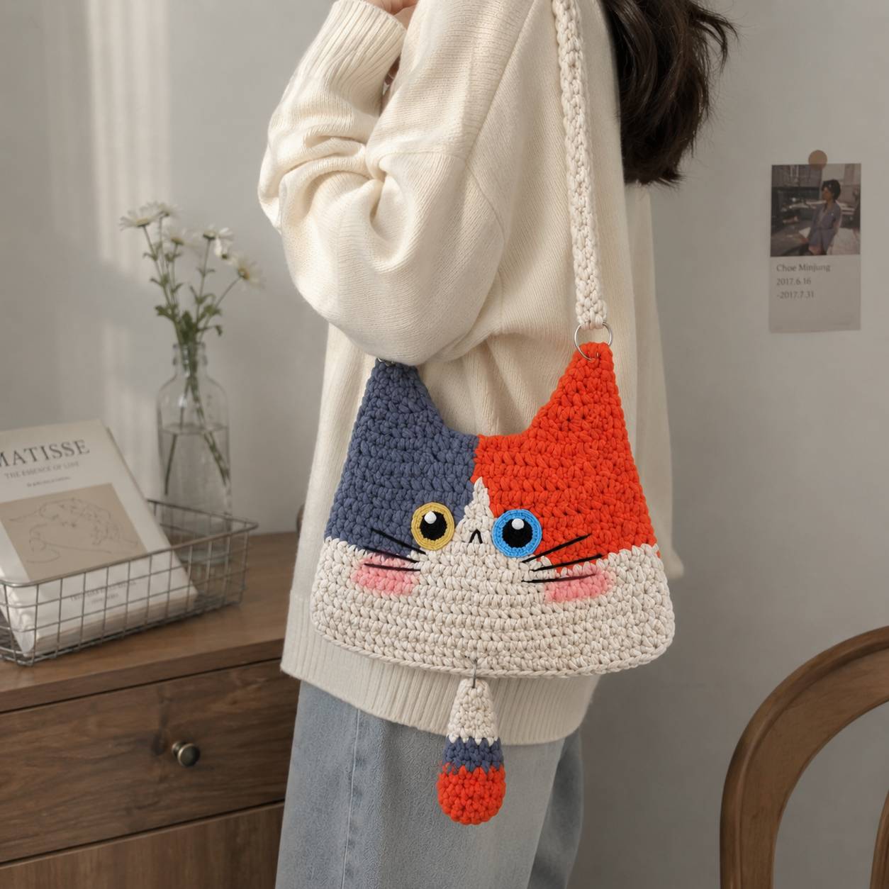 Kitty Shoulder Bag Crochet Pattern (PDF) | Cute Cat Crossbody Bag Amigurumi Purse