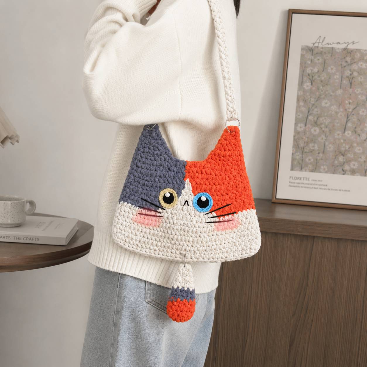 Kitty Shoulder Bag Crochet Pattern (PDF) | Cute Cat Crossbody Bag Amigurumi Purse