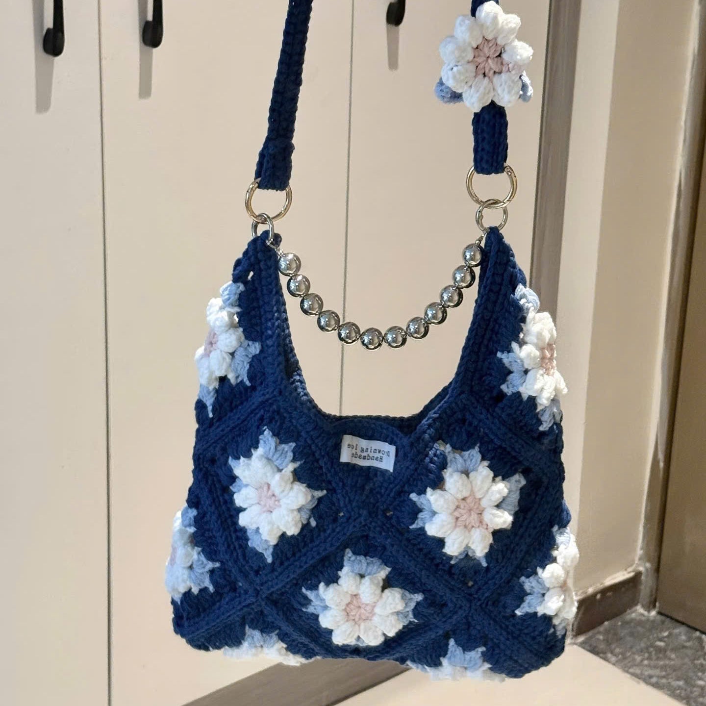 Crochet Sunflower Tote Bag – Large Handmade Shoulder Bag | Boho Flower Purse