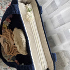 Handmade Crochet Tote Bag – Floral Girl Design | Lined Crochet Shoulder Bag