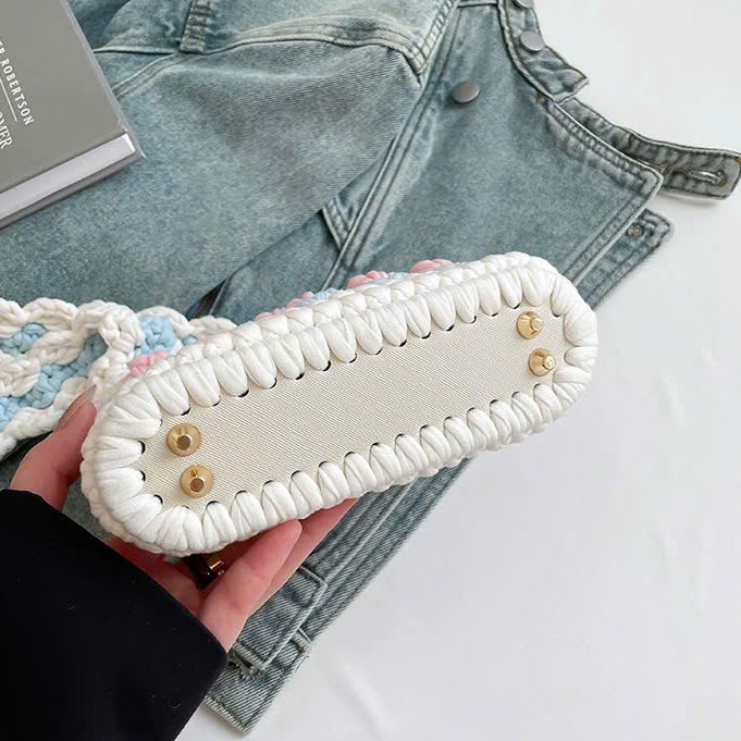 Handmade Crochet Flower Mini Bag – Chunky Yarn Boho Purse