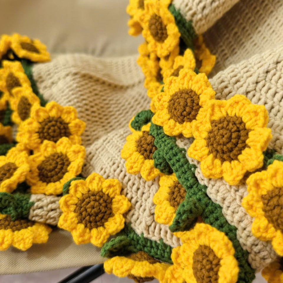 Sunflower Blanket Crochet Pattern | PDF + Video Tutorial