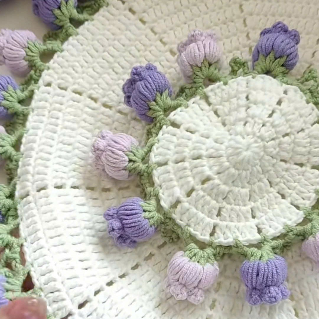 Tulip Coaster, Rug & Blanket Crochet Pattern | PDF + Video Tutorial
