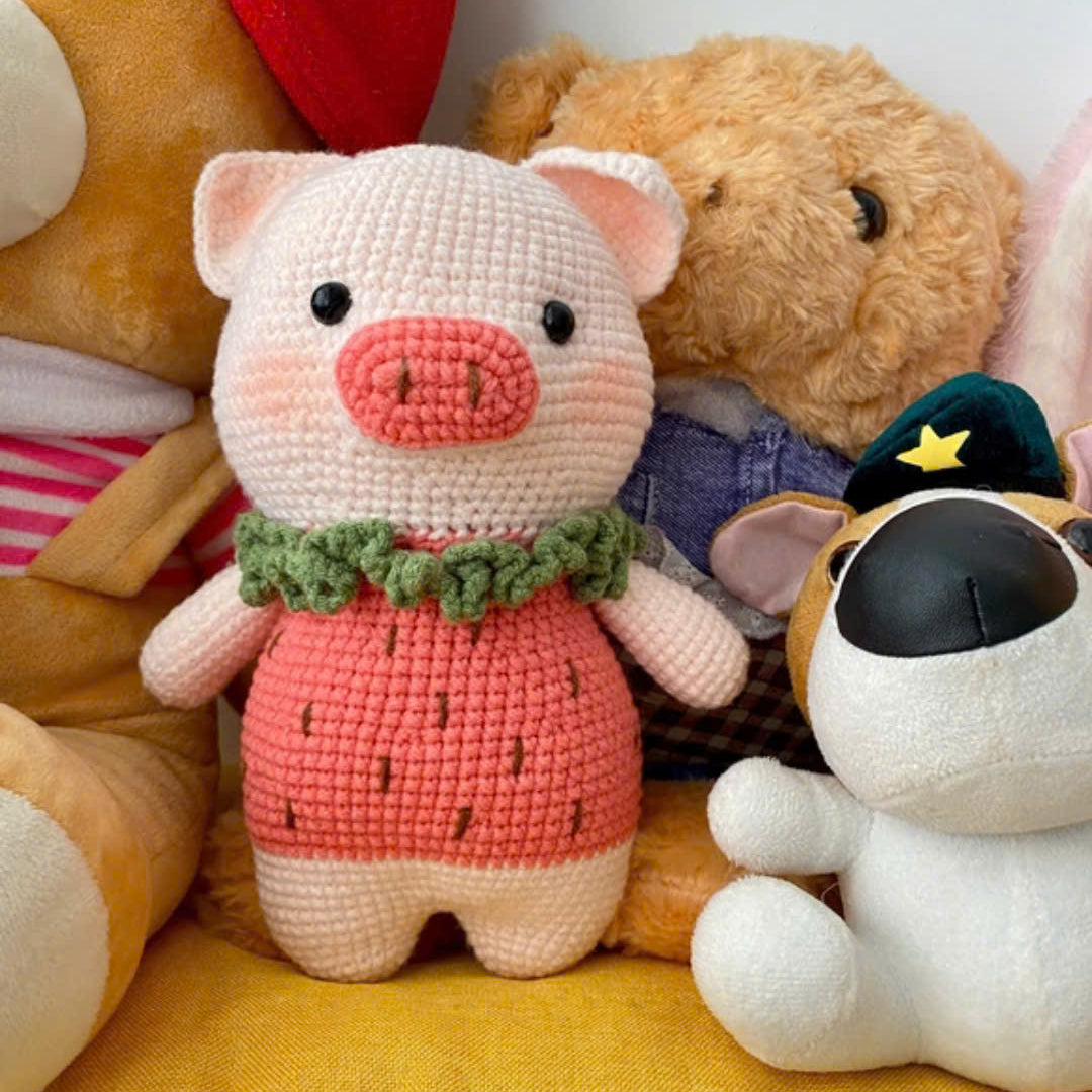 Strawberry & Pineapple Pig Crochet Pattern | PDF Tutorial