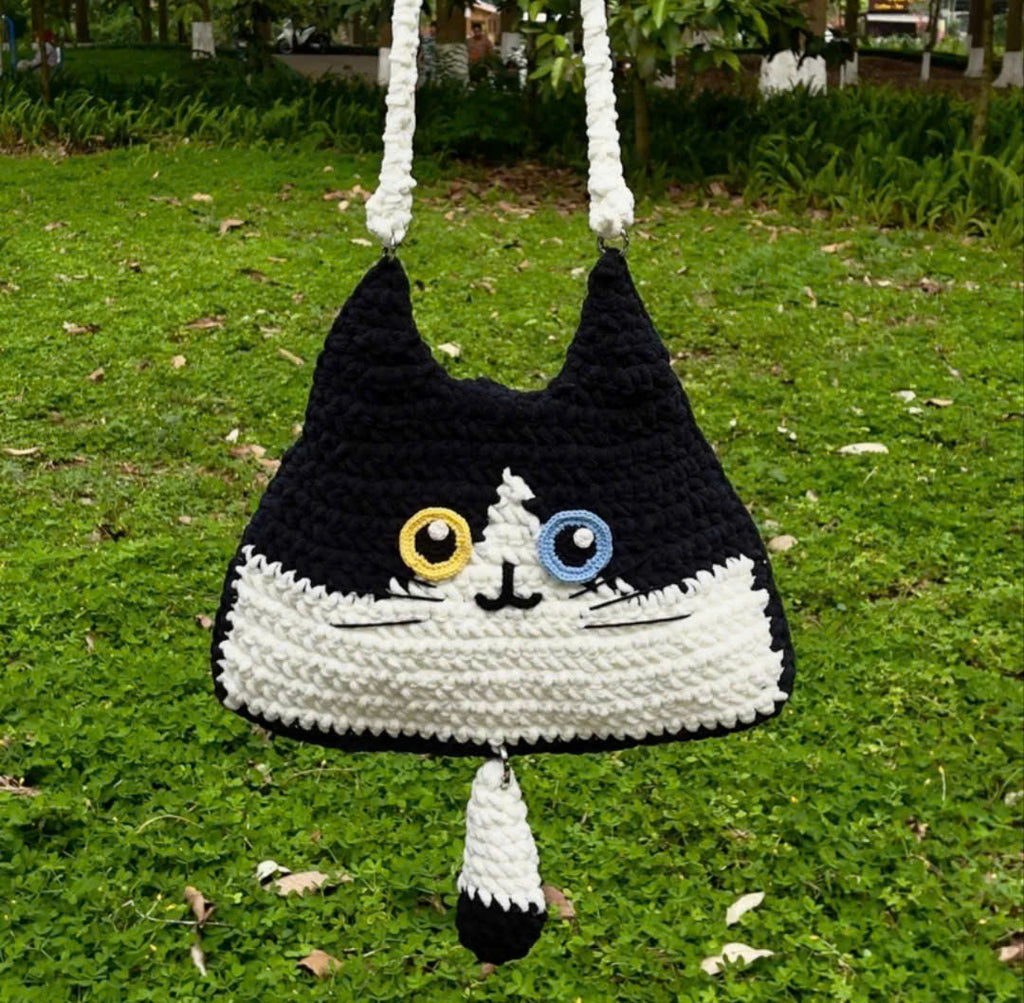 Kitty Shoulder Bag Crochet Pattern (PDF) | Cute Cat Crossbody Bag Amigurumi Purse